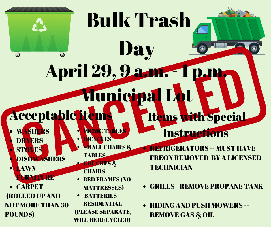 Bulk Trash Day cancelled 