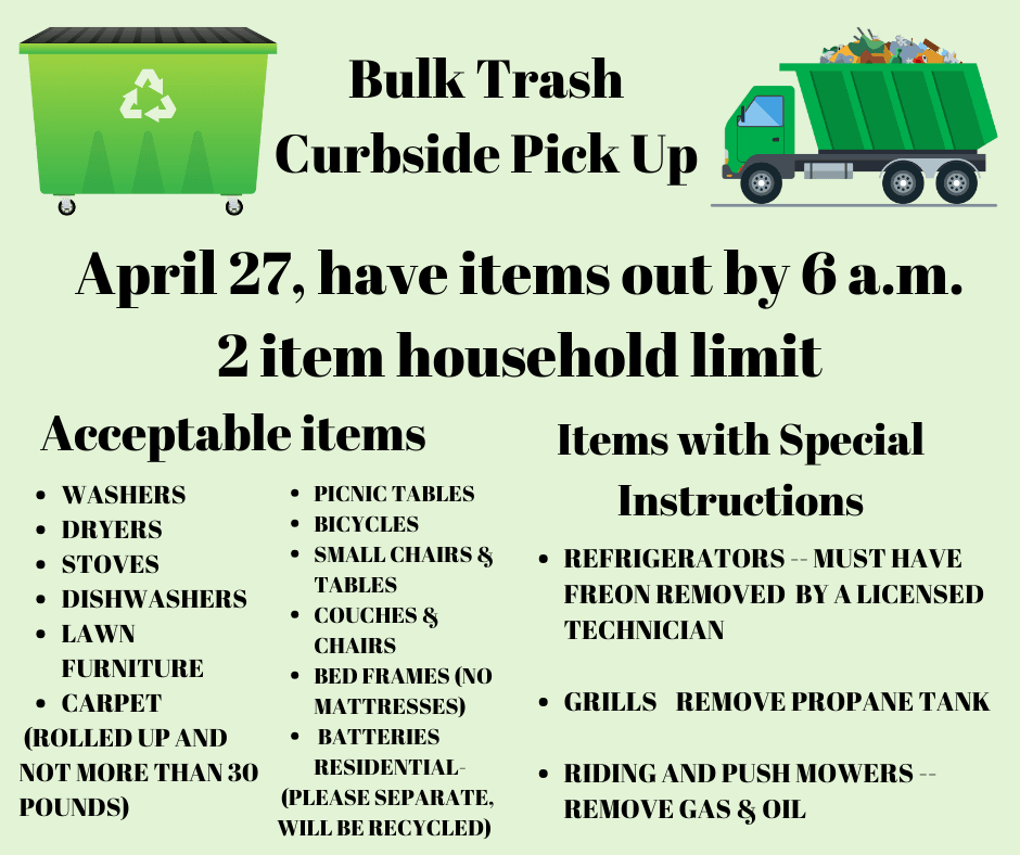 Bulk Trash Day April 27 