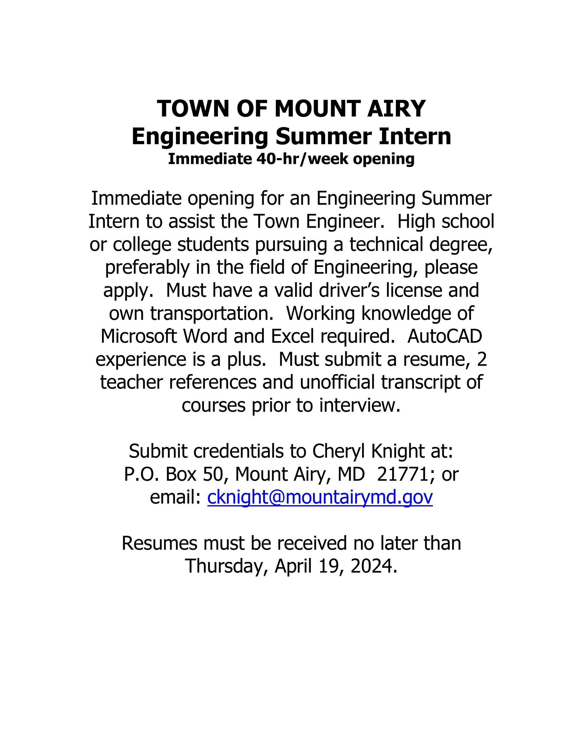 Engineering Intern Ad - 2024