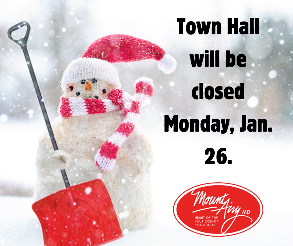 Due to inclement weather, Town Hall will be closed Monday, Jan. 6. (4)