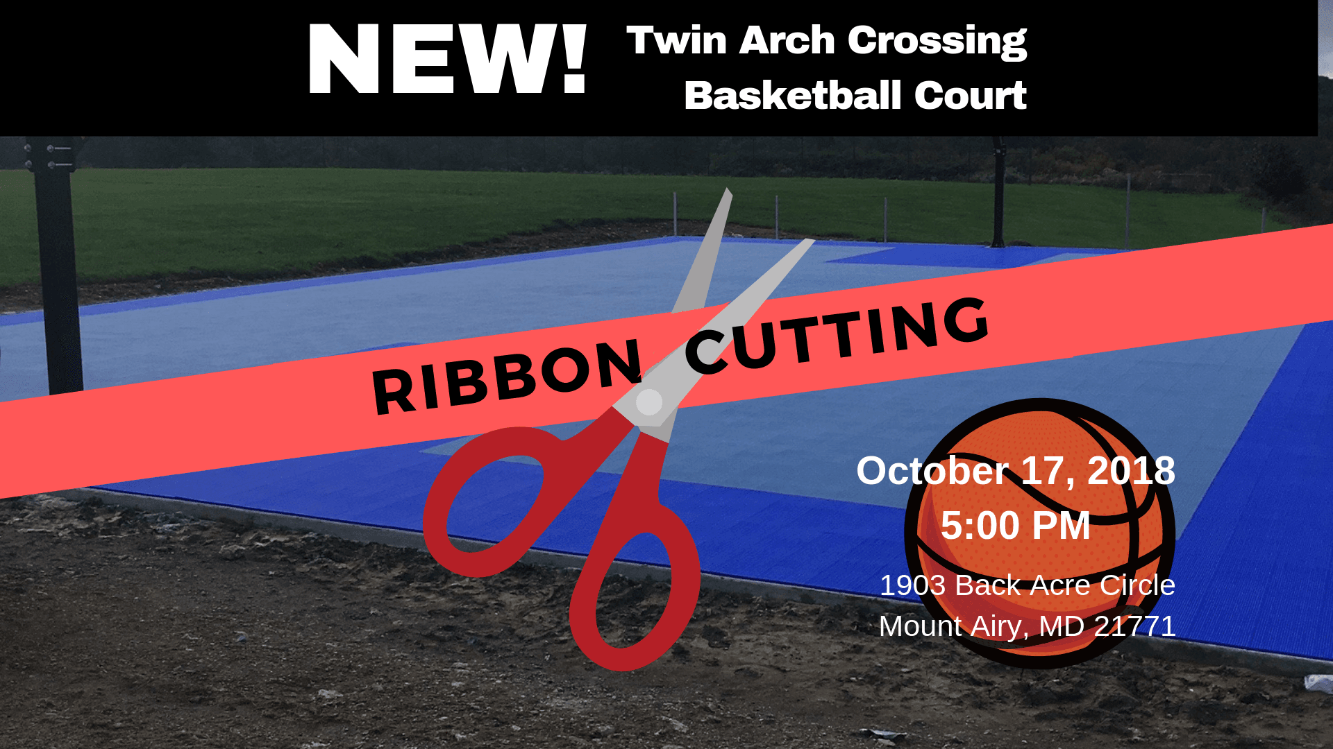 Ribbon Cutting - Twin Arch Crossing Basketball Court FB Event
