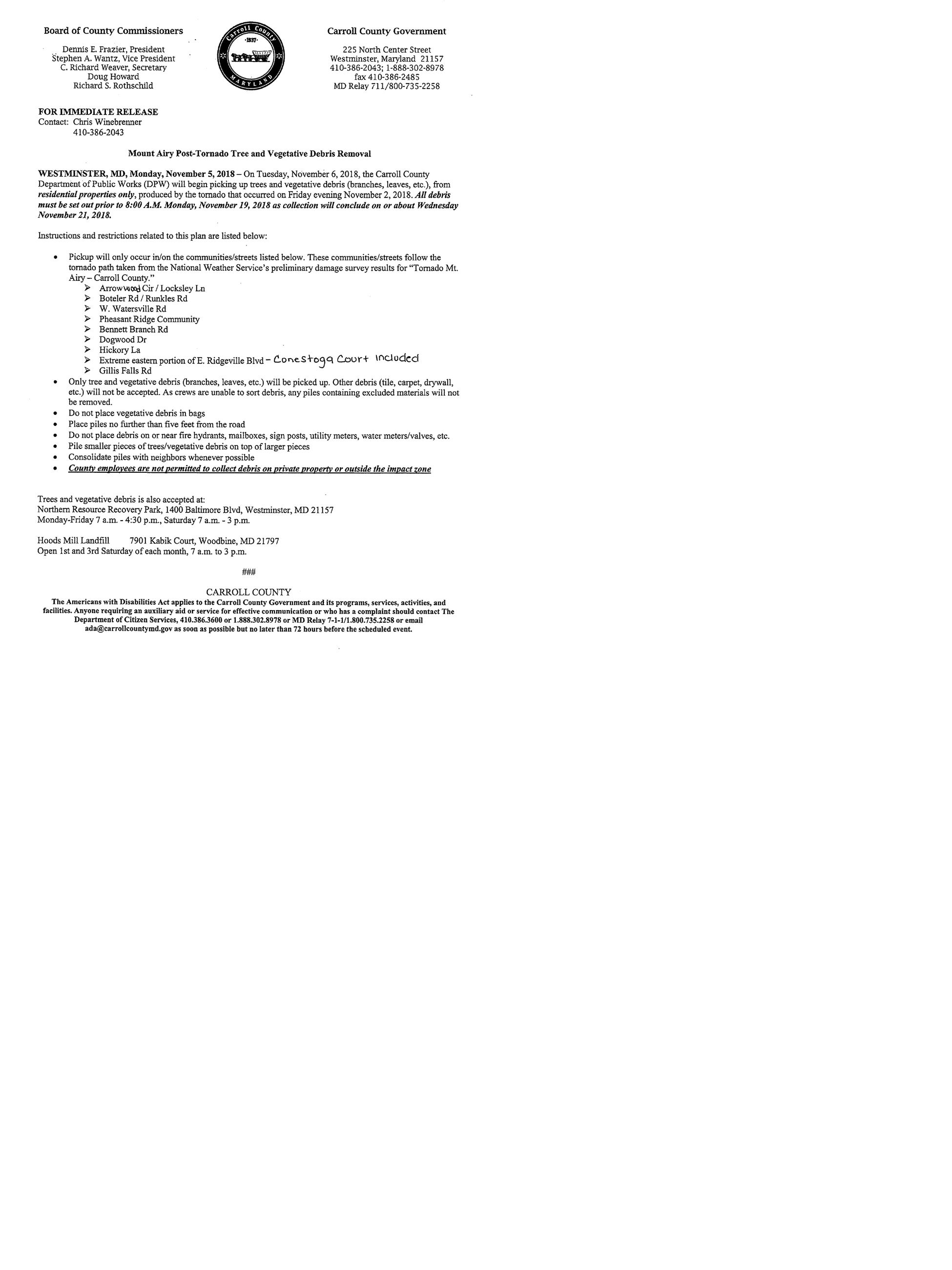 Post-Tornado Tree and Vegetative Debris Removal